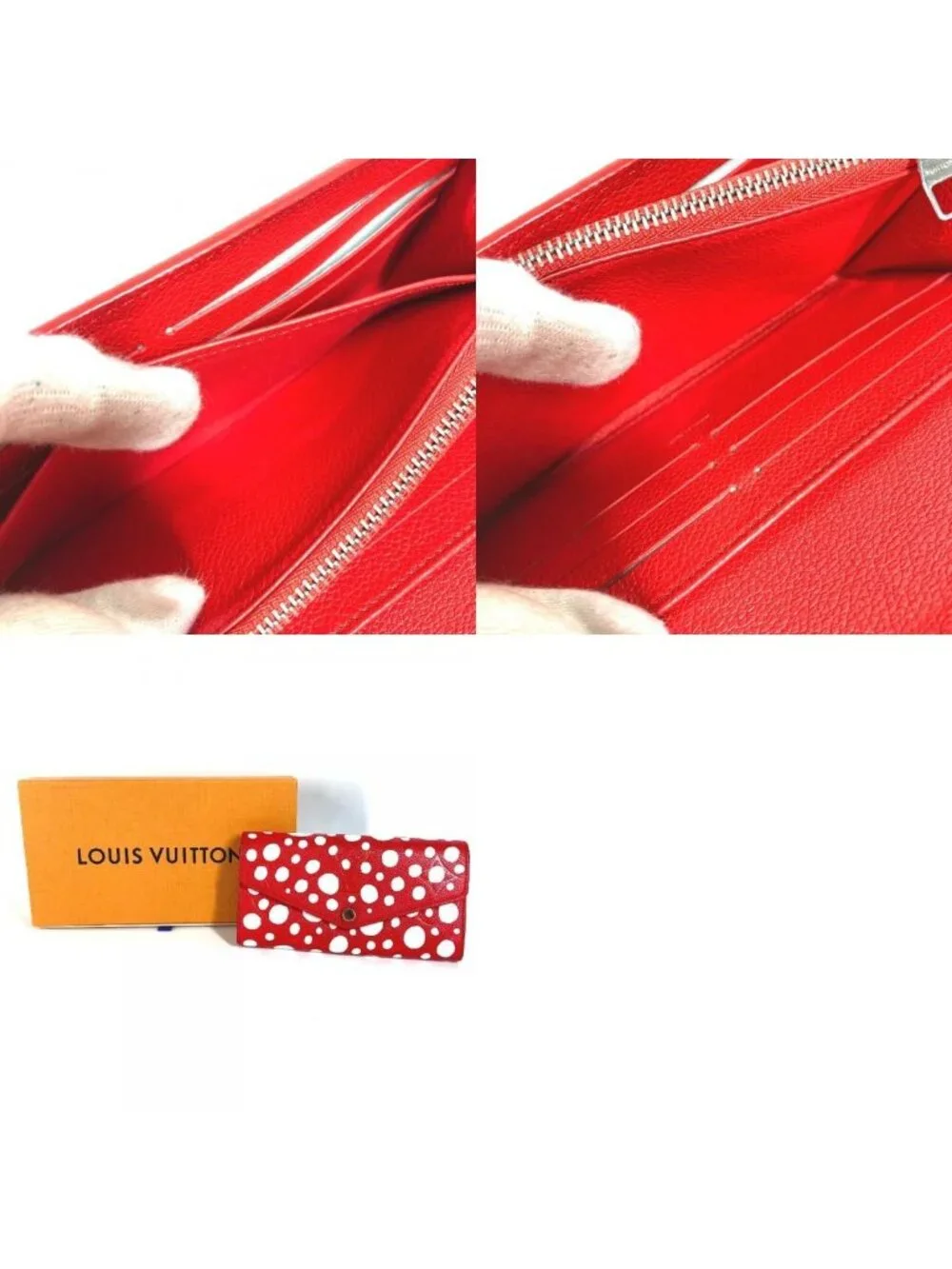 Louis Vuitton Wallet Portefeuille Sarah NM Leather Yayoi Kusama